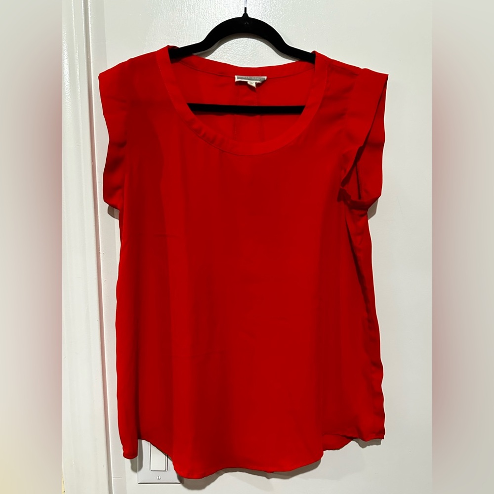 Women’s Med Pleione Reddish Orange Sleeveless Blouse/Top, Pristine Condition